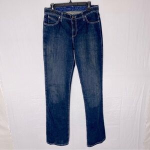 Wrangler Q Baby Med Dark Wash Mid Rise Straight Leg Jeans 9/10
